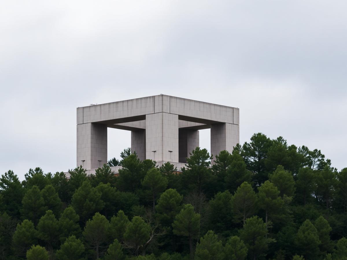 The Petrova Gora monument rising above the treeline